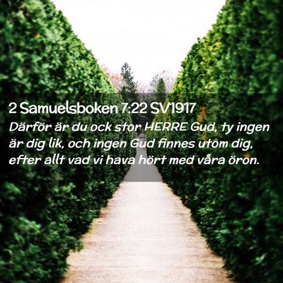 Picture 02 - 2 Samuelsboken 7:22 SV1917 - Därför är du ock stor HERRE Gud, ty ingen är - Bible Verse Picture