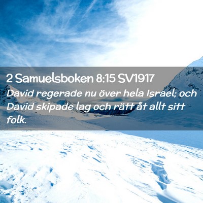 Picture 02 - 2 Samuelsboken 8:15 SV1917 - David regerade nu över hela Israel; och David - Bible Verse Picture