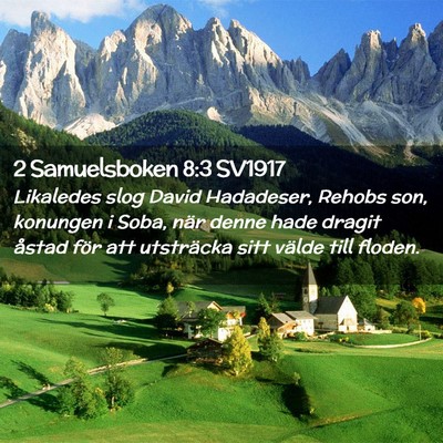 Picture 02 - 2 Samuelsboken 8:3 SV1917 - Likaledes slog David Hadadeser, Rehobs son, - Bible Verse Picture
