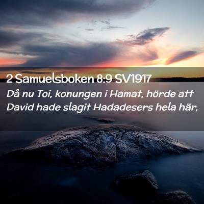 Picture 02 - 2 Samuelsboken 8:9 SV1917 - Då nu Toi, konungen i Hamat, hörde att David - Bible Verse Picture
