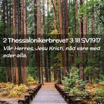 Picture 02 - 2 Thessalonikerbrevet 3:18 SV1917 - Vår Herres, Jesu Kristi, nåd vare med eder - Bible Verse Picture