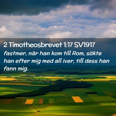 Picture 02 - 2 Timotheosbrevet 1:17 SV1917 - fastmer, när han kom till Rom, sökte han efter - Bible Verse Picture