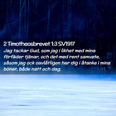 Picture 02 - 2 Timotheosbrevet 1:3 SV1917 - Jag tackar Gud, som jag i likhet med mina - Bible Verse Picture