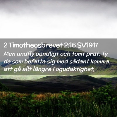 Picture 02 - 2 Timotheosbrevet 2:16 SV1917 - Men undfly oandligt och tomt prat. Ty de som - Bible Verse Picture