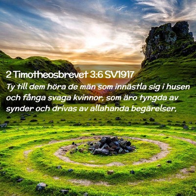 Picture 02 - 2 Timotheosbrevet 3:6 SV1917 - Ty till dem höra de män som innästla sig i - Bible Verse Picture