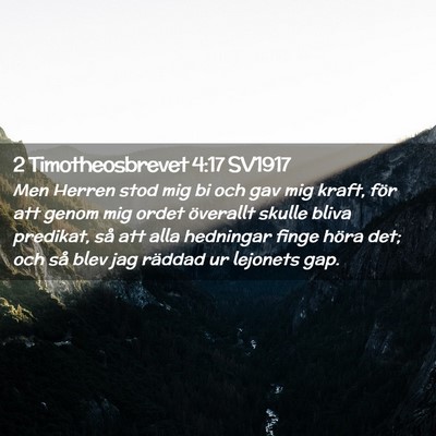 Picture 02 - 2 Timotheosbrevet 4:17 SV1917 - Men Herren stod mig bi och gav mig kraft, för - Bible Verse Picture
