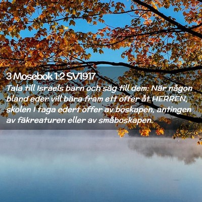 Picture 02 - 3 Mosebok 1:2 SV1917 - Tala till Israels barn och säg till dem: När - Bible Verse Picture