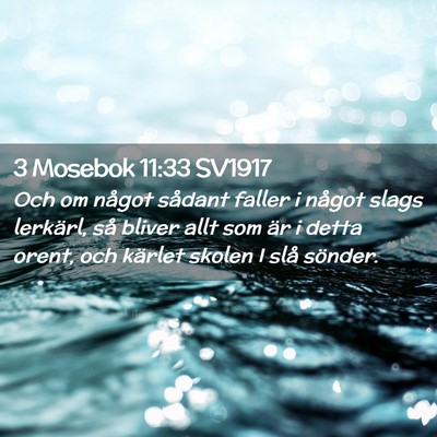 Picture 02 - 3 Mosebok 11:33 SV1917 - Och om något sådant faller i något slags - Bible Verse Picture