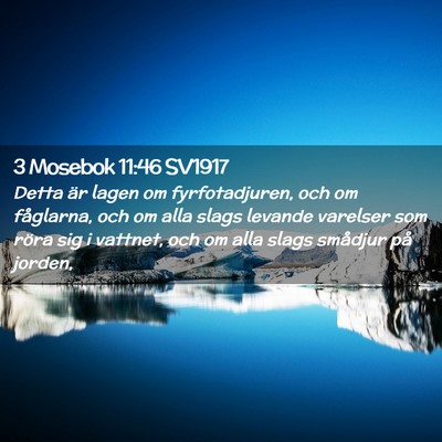 Picture 02 - 3 Mosebok 11:46 SV1917 - Detta är lagen om fyrfotadjuren, och om - Bible Verse Picture