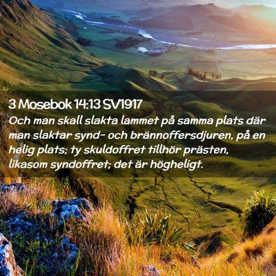 Picture 02 - 3 Mosebok 14:13 SV1917 - Och man skall slakta lammet på samma plats där - Bible Verse Picture