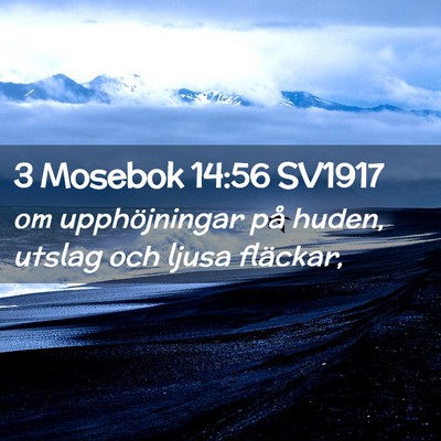Picture 02 - 3 Mosebok 14:56 SV1917 - om upphöjningar på huden, utslag och ljusa - Bible Verse Picture