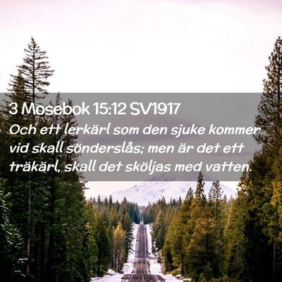 Picture 02 - 3 Mosebok 15:12 SV1917 - Och ett lerkärl som den sjuke kommer vid skall - Bible Verse Picture