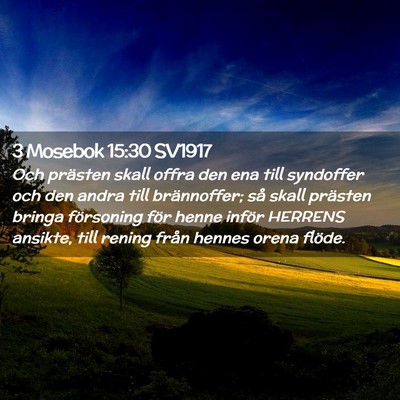 Picture 02 - 3 Mosebok 15:30 SV1917 - Och prästen skall offra den ena till syndoffer - Bible Verse Picture