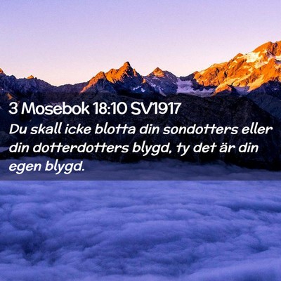 Picture 02 - 3 Mosebok 18:10 SV1917 - Du skall icke blotta din sondotters eller din - Bible Verse Picture
