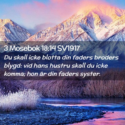 Picture 02 - 3 Mosebok 18:14 SV1917 - Du skall icke blotta din faders broders blygd: - Bible Verse Picture