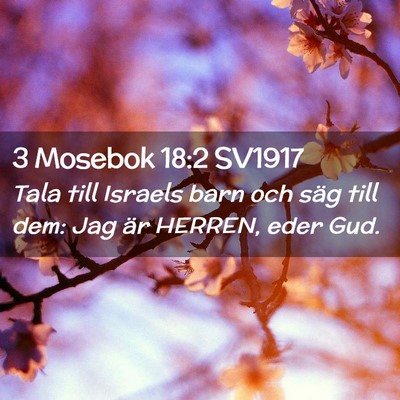 Picture 02 - 3 Mosebok 18:2 SV1917 - Tala till Israels barn och säg till dem: Jag är - Bible Verse Picture