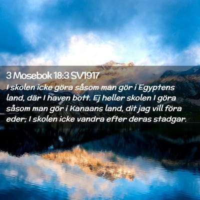 Picture 02 - 3 Mosebok 18:3 SV1917 - I skolen icke göra såsom man gör i Egyptens - Bible Verse Picture