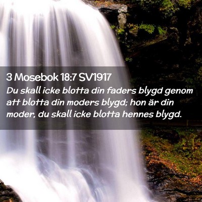 Picture 02 - 3 Mosebok 18:7 SV1917 - Du skall icke blotta din faders blygd genom att - Bible Verse Picture