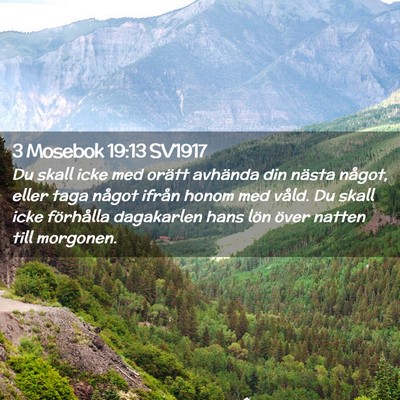 Picture 02 - 3 Mosebok 19:13 SV1917 - Du skall icke med orätt avhända din nästa - Bible Verse Picture