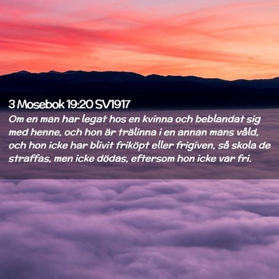 Picture 02 - 3 Mosebok 19:20 SV1917 - Om en man har legat hos en kvinna och beblandat - Bible Verse Picture