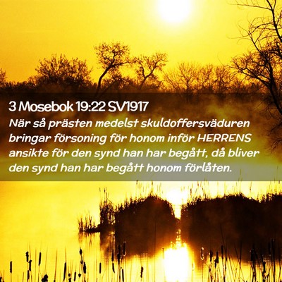 Picture 02 - 3 Mosebok 19:22 SV1917 - När så prästen medelst skuldoffersväduren - Bible Verse Picture
