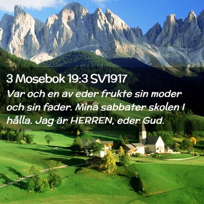 Picture 02 - 3 Mosebok 19:3 SV1917 - Var och en av eder frukte sin moder och sin - Bible Verse Picture