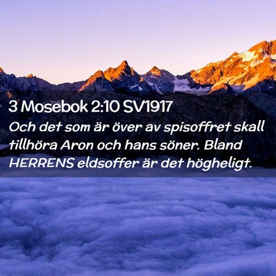 Picture 02 - 3 Mosebok 2:10 SV1917 - Och det som är över av spisoffret skall - Bible Verse Picture