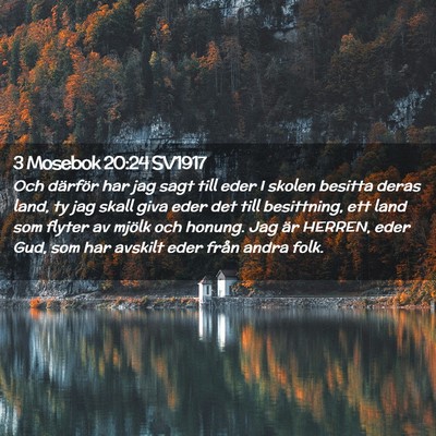 Picture 02 - 3 Mosebok 20:24 SV1917 - Och därför har jag sagt till eder I skolen - Bible Verse Picture