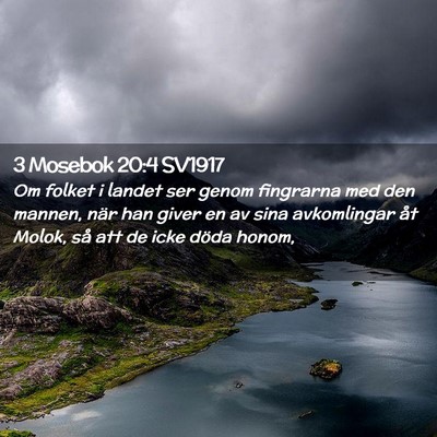 Picture 02 - 3 Mosebok 20:4 SV1917 - Om folket i landet ser genom fingrarna med den - Bible Verse Picture