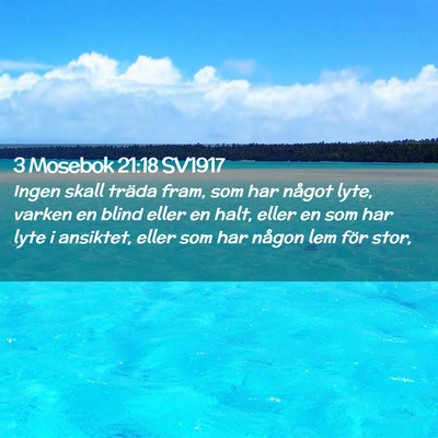 Picture 02 - 3 Mosebok 21:18 SV1917 - Ingen skall träda fram, som har något lyte, - Bible Verse Picture