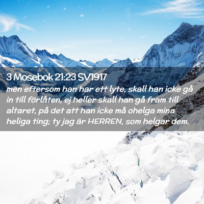 Picture 02 - 3 Mosebok 21:23 SV1917 - men eftersom han har ett lyte, skall han icke gå - Bible Verse Picture