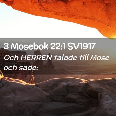 Picture 02 - 3 Mosebok 22:1 SV1917 - Och HERREN talade till Mose och - Bible Verse Picture