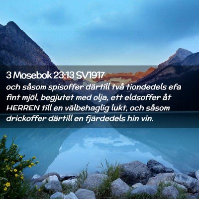 Picture 02 - 3 Mosebok 23:13 SV1917 - och såsom spisoffer därtill två tiondedels efa - Bible Verse Picture