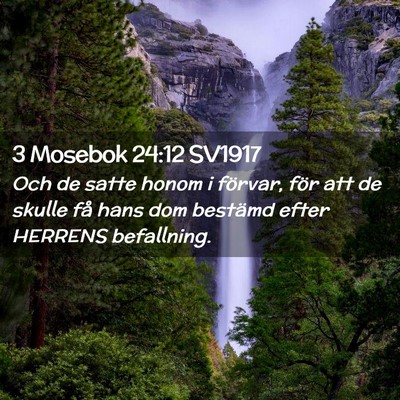 Picture 02 - 3 Mosebok 24:12 SV1917 - Och de satte honom i förvar, för att de skulle - Bible Verse Picture