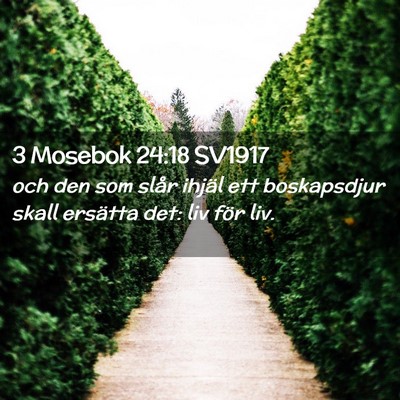 Picture 02 - 3 Mosebok 24:18 SV1917 - och den som slår ihjäl ett boskapsdjur skall - Bible Verse Picture