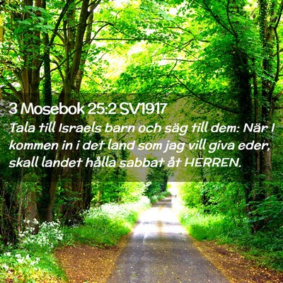 Picture 02 - 3 Mosebok 25:2 SV1917 - Tala till Israels barn och säg till dem: När I - Bible Verse Picture