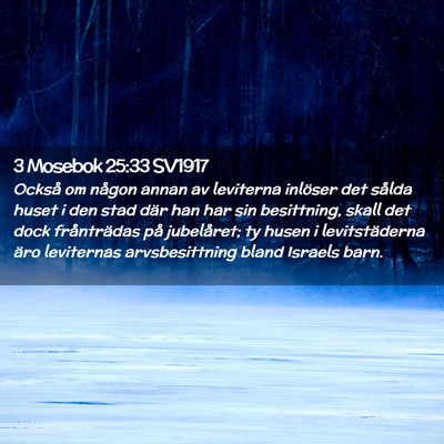 Picture 02 - 3 Mosebok 25:33 SV1917 - Också om någon annan av leviterna inlöser det - Bible Verse Picture