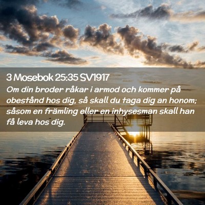 Picture 02 - 3 Mosebok 25:35 SV1917 - Om din broder råkar i armod och kommer på - Bible Verse Picture