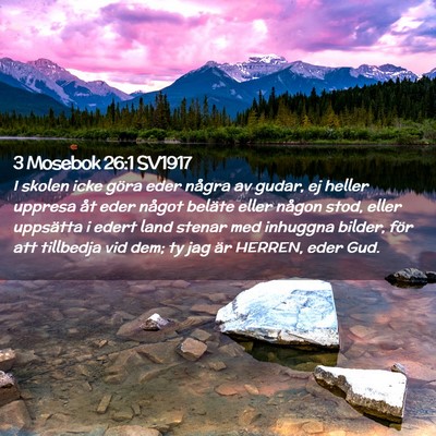Picture 02 - 3 Mosebok 26:1 SV1917 - I skolen icke göra eder några av gudar, ej - Bible Verse Picture