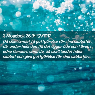 Picture 02 - 3 Mosebok 26:34 SV1917 - Då skall landet få gottgörelse för sina - Bible Verse Picture