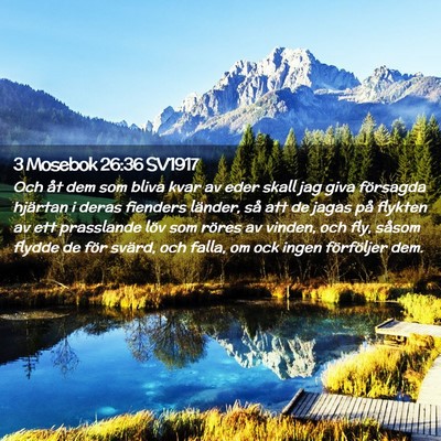 Picture 02 - 3 Mosebok 26:36 SV1917 - Och åt dem som bliva kvar av eder skall jag giva - Bible Verse Picture