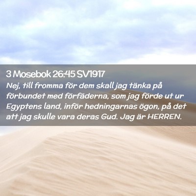Picture 02 - 3 Mosebok 26:45 SV1917 - Nej, till fromma för dem skall jag tänka på - Bible Verse Picture