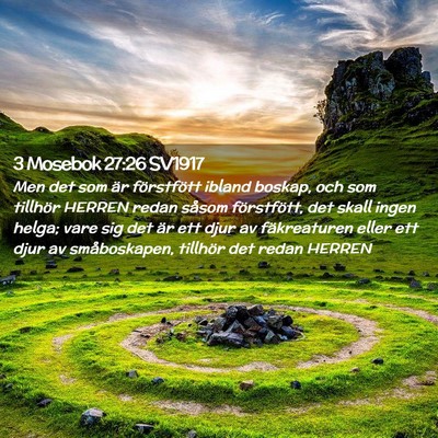 Picture 02 - 3 Mosebok 27:26 SV1917 - Men det som är förstfött ibland boskap, och - Bible Verse Picture