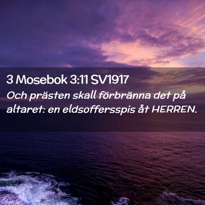 Picture 02 - 3 Mosebok 3:11 SV1917 - Och prästen skall förbränna det på altaret: - Bible Verse Picture