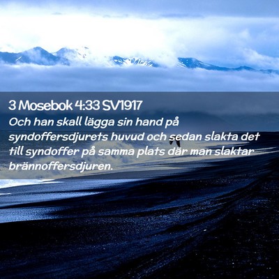 Picture 02 - 3 Mosebok 4:33 SV1917 - Och han skall lägga sin hand på - Bible Verse Picture