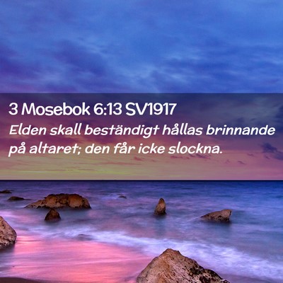 Picture 02 - 3 Mosebok 6:13 SV1917 - Elden skall beständigt hållas brinnande på - Bible Verse Picture