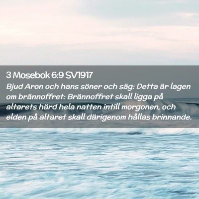 Picture 02 - 3 Mosebok 6:9 SV1917 - Bjud Aron och hans söner och säg: Detta är - Bible Verse Picture