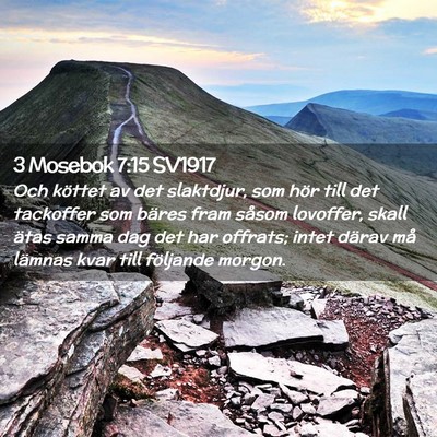 Picture 02 - 3 Mosebok 7:15 SV1917 - Och köttet av det slaktdjur, som hör till det - Bible Verse Picture