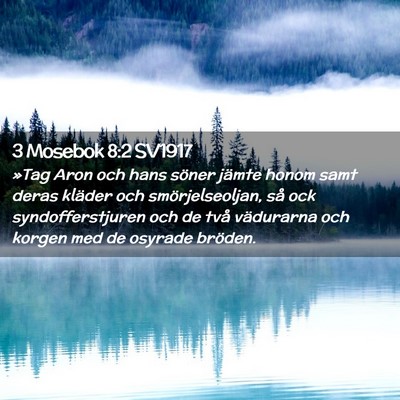 Picture 02 - 3 Mosebok 8:2 SV1917 - »Tag Aron och hans söner jämte honom samt - Bible Verse Picture