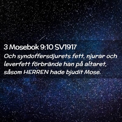 Picture 02 - 3 Mosebok 9:10 SV1917 - Och syndoffersdjurets fett, njurar och leverfett - Bible Verse Picture